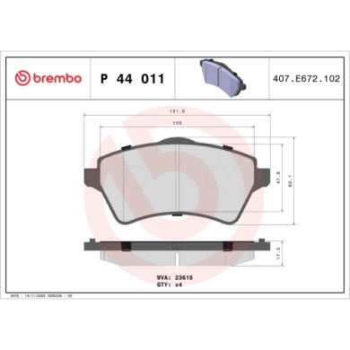 P44011_2.JPG Kit pastiglie freno, Freno a disco P 44 011 BREMBO per LAND ROVER