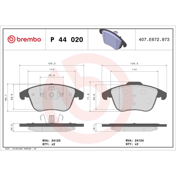P44020_2.JPG Kit pastiglie freno, Freno a disco P 44 020 BREMBO per LAND ROVER MG