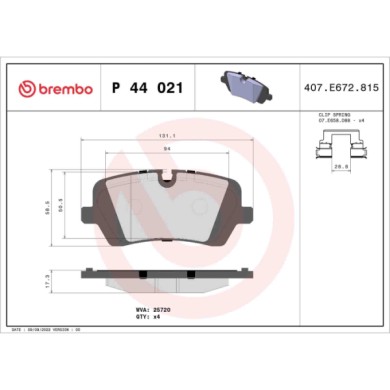 P44021_2.JPG Kit pastiglie freno, Freno a disco P 44 021 BREMBO per LAND ROVER