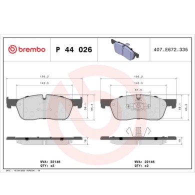 P44026_2.JPG Kit pastiglie freno, Freno a disco P 44 026 BREMBO per LAND ROVER JAGUAR