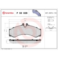 P50028_2.JPG Kit pastiglie freno, Freno a disco P 50 028 BREMBO per VW MERCEDES-BENZ