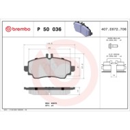 P50036_2.JPG Kit pastiglie freno, Freno a disco P 50 036 BREMBO per MERCEDES-BENZ