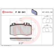 P50041_2.JPG Kit pastiglie freno, Freno a disco P 50 041 BREMBO per MERCEDES-BENZ