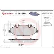 P50050_2.JPG Kit pastiglie freno, Freno a disco P 50 050 BREMBO per MERCEDES-BENZ