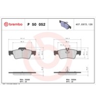 P50052_2.JPG Kit pastiglie freno, Freno a disco P 50 052 BREMBO per MERCEDES-BENZ