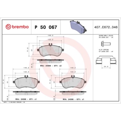 P50067_2.JPG Kit pastiglie freno, Freno a disco P 50 067 BREMBO per MERCEDES-BENZ