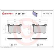 P50111_2.JPG Kit pastiglie freno, Freno a disco P 50 111 BREMBO per MERCEDES-BENZ