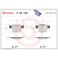 P50133_2.JPG Kit pastiglie freno, Freno a disco P 50 133 BREMBO per MERCEDES-BENZ