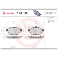 P50136_2.JPG Kit pastiglie freno, Freno a disco P 50 136 BREMBO per MERCEDES-BENZ