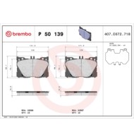 P50139_2.JPG Kit pastiglie freno, Freno a disco P 50 139 BREMBO per MERCEDES-BENZ