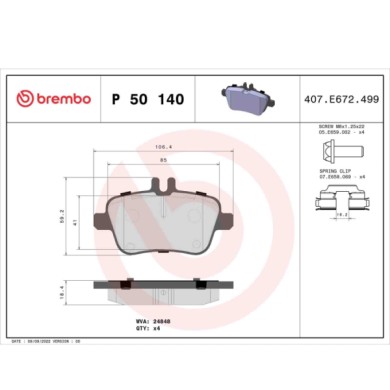 P50140_2.JPG Kit pastiglie freno, Freno a disco P 50 140 BREMBO per MERCEDES-BENZ INFINITI