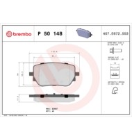 P50148_2.JPG Kit pastiglie freno, Freno a disco P 50 148 BREMBO per MERCEDES-BENZ