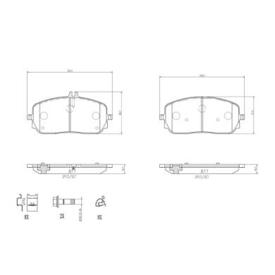 P50152_2.JPG Kit pastiglie freno, Freno a disco P 50 152 BREMBO per MERCEDES-BENZ