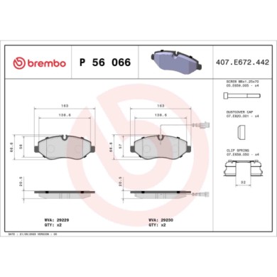 P56066_2.JPG Kit pastiglie freno, Freno a disco P 56 066 BREMBO per NISSAN