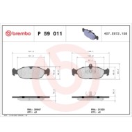 P59011_2.JPG Kit pastiglie freno, Freno a disco P 59 011 BREMBO per OPEL DAEWOO JAGUAR