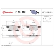 P59092_2.JPG Kit pastiglie freno, Freno a disco P 59 092 BREMBO per OPEL