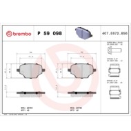 P59098_2.JPG Kit pastiglie freno, Freno a disco P 59 098 BREMBO per PEUGEOT CITROEN TOYOTA