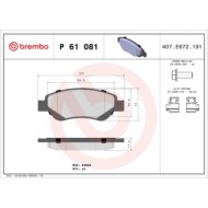 P61081_2.JPG Kit pastiglie freno, Freno a disco P 61 081 BREMBO per PEUGEOT CITROEN TOYOTA