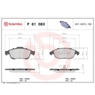 P61083_2.JPG Kit pastiglie freno, Freno a disco P 61 083 BREMBO per PEUGEOT CITROEN DS