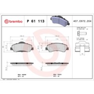 P61113_2.JPG Kit pastiglie freno, Freno a disco P 61 113 BREMBO per PEUGEOT CITROEN