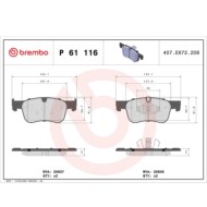 P61116_2.JPG Kit pastiglie freno, Freno a disco P 61 116 BREMBO per PEUGEOT CITROEN TOYOTA