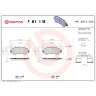 P61118_2.JPG Kit pastiglie freno, Freno a disco P 61 118 BREMBO per PEUGEOT CITROEN OPEL FIAT