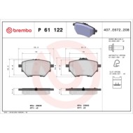 P61122_2.JPG Kit pastiglie freno, Freno a disco P 61 122 BREMBO per PEUGEOT CITROEN TOYOTA DS