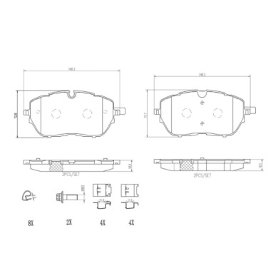 P61128_2.JPG Kit pastiglie freno, Freno a disco P 61 128 BREMBO per PEUGEOT CITROEN OPEL DS