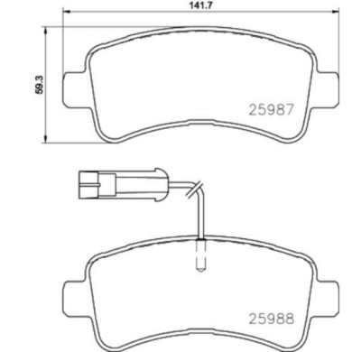 P61130_2.JPG Kit pastiglie freno, Freno a disco P 61 130 BREMBO per PEUGEOT CITROEN OPEL FIAT