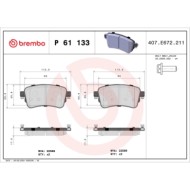 P61133_2.JPG Kit pastiglie freno, Freno a disco P 61 133 BREMBO per PEUGEOT CITROEN TOYOTA