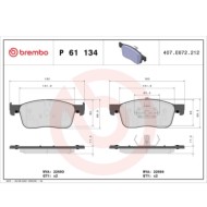 P61134_2.JPG Kit pastiglie freno, Freno a disco P 61 134 BREMBO per PEUGEOT CITROEN TOYOTA