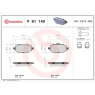 P61140_2.JPG Kit pastiglie freno, Freno a disco P 61 140 BREMBO per PEUGEOT CITROEN OPEL JEEP
