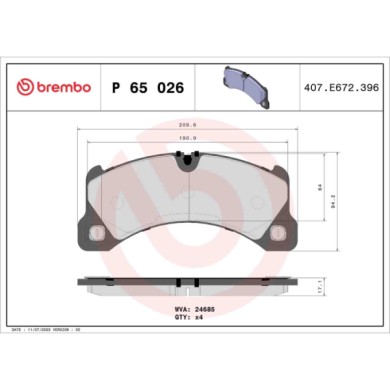 P65026_2.JPG Kit pastiglie freno, Freno a disco P 65 026 BREMBO per PORSCHE