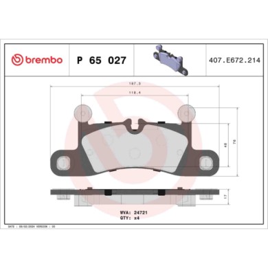 P65027_2.JPG Kit pastiglie freno, Freno a disco P 65 027 BREMBO per AUDI VW PORSCHE