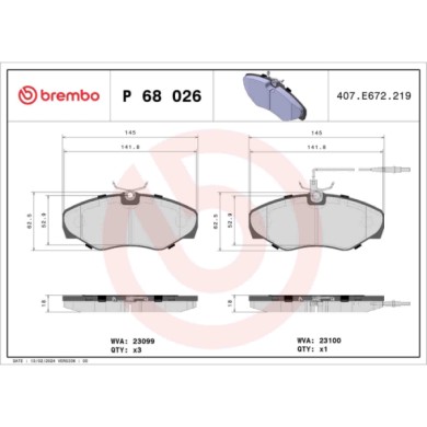 P68026_2.JPG Kit pastiglie freno, Freno a disco P 68 026 BREMBO per RENAULT