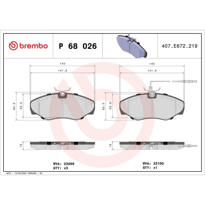 P68026_2.JPG Kit pastiglie freno, Freno a disco P 68 026 BREMBO per RENAULT
