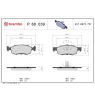P68039_2.JPG Kit pastiglie freno, Freno a disco P 68 039 BREMBO per RENAULT DACIA