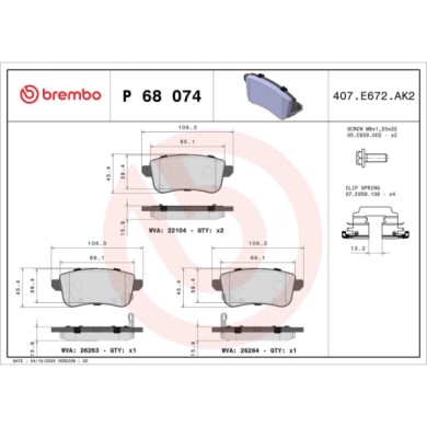 P68074_2.JPG Kit pastiglie freno, Freno a disco P 68 074 BREMBO per RENAULT