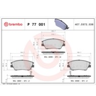P77001_2.JPG Kit pastiglie freno, Freno a disco P 77 001 BREMBO per SSANGYONG