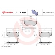 P79006_2.JPG Kit pastiglie freno, Freno a disco P 79 006 BREMBO per SUZUKI GEO