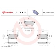P79012_2.JPG Kit pastiglie freno, Freno a disco P 79 012 BREMBO per NISSAN SUZUKI SUBARU