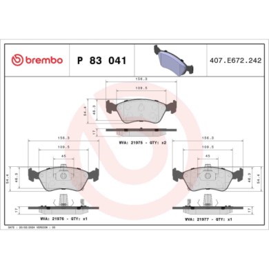 P83041_2.JPG Kit pastiglie freno, Freno a disco P 83 041 BREMBO per TOYOTA