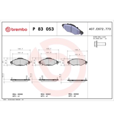 P83053_2.JPG Kit pastiglie freno, Freno a disco P 83 053 BREMBO per TOYOTA