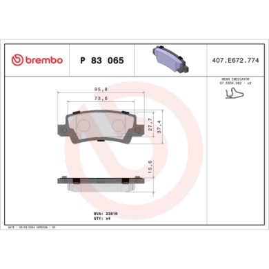 P83065_2.JPG Kit pastiglie freno, Freno a disco P 83 065 BREMBO per TOYOTA