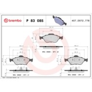 P83085_2.JPG Kit pastiglie freno, Freno a disco P 83 085 BREMBO per TOYOTA DAIHATSU