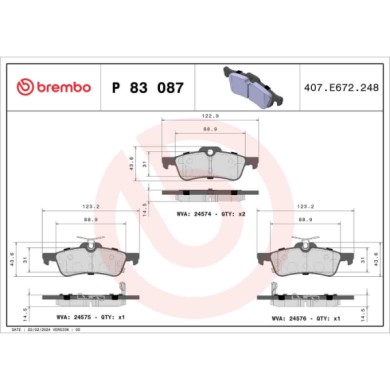 P83087_2.JPG Kit pastiglie freno, Freno a disco P 83 087 BREMBO per TOYOTA DAIHATSU