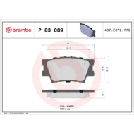 P83089_2.JPG Kit pastiglie freno, Freno a disco P 83 089 BREMBO per TOYOTA LEXUS
