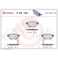 P83133_2.JPG Kit pastiglie freno, Freno a disco P 83 133 BREMBO per TOYOTA LEXUS SUBARU BAIC