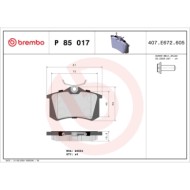 P85017_2.JPG Kit pastiglie freno, Freno a disco P 85 017 BREMBO per RENAULT PEUGEOT CITROEN