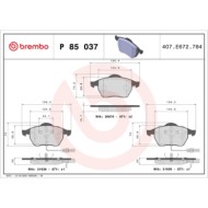 P85037_2.JPG Kit pastiglie freno, Freno a disco P 85 037 BREMBO per AUDI VW
